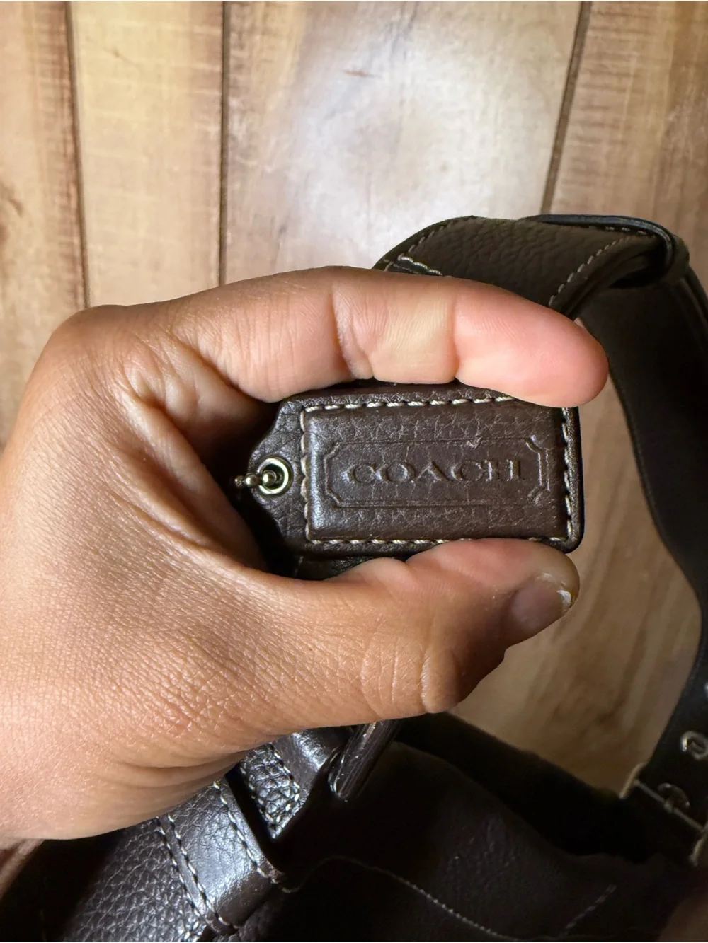 Coach Brown Pebbled Leather Hobo Style Shoulder Bag F15064